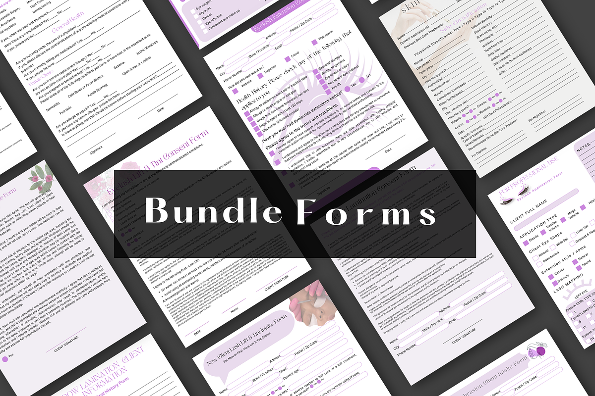 Aesthetician Business Forms Bundle, a Stationery Template by Prodesign (Photo 3 of 15)