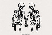 Skeleton Couple Holding Hands PNG, an Illustration by SharpMarketplace (Thumbnail 1 of 9)