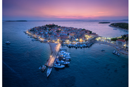 Aeriel view of old town with street, an Architecture Photo by den-belitsky