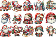 Patchwork Christmas Cute Santa Clip, an Illustration by Designking (Thumbnail 2 of 5)