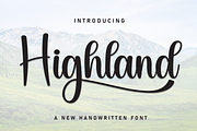 Highland | Script Font, a Handwritten Font by Scratchones (Thumbnail 1 of 9)