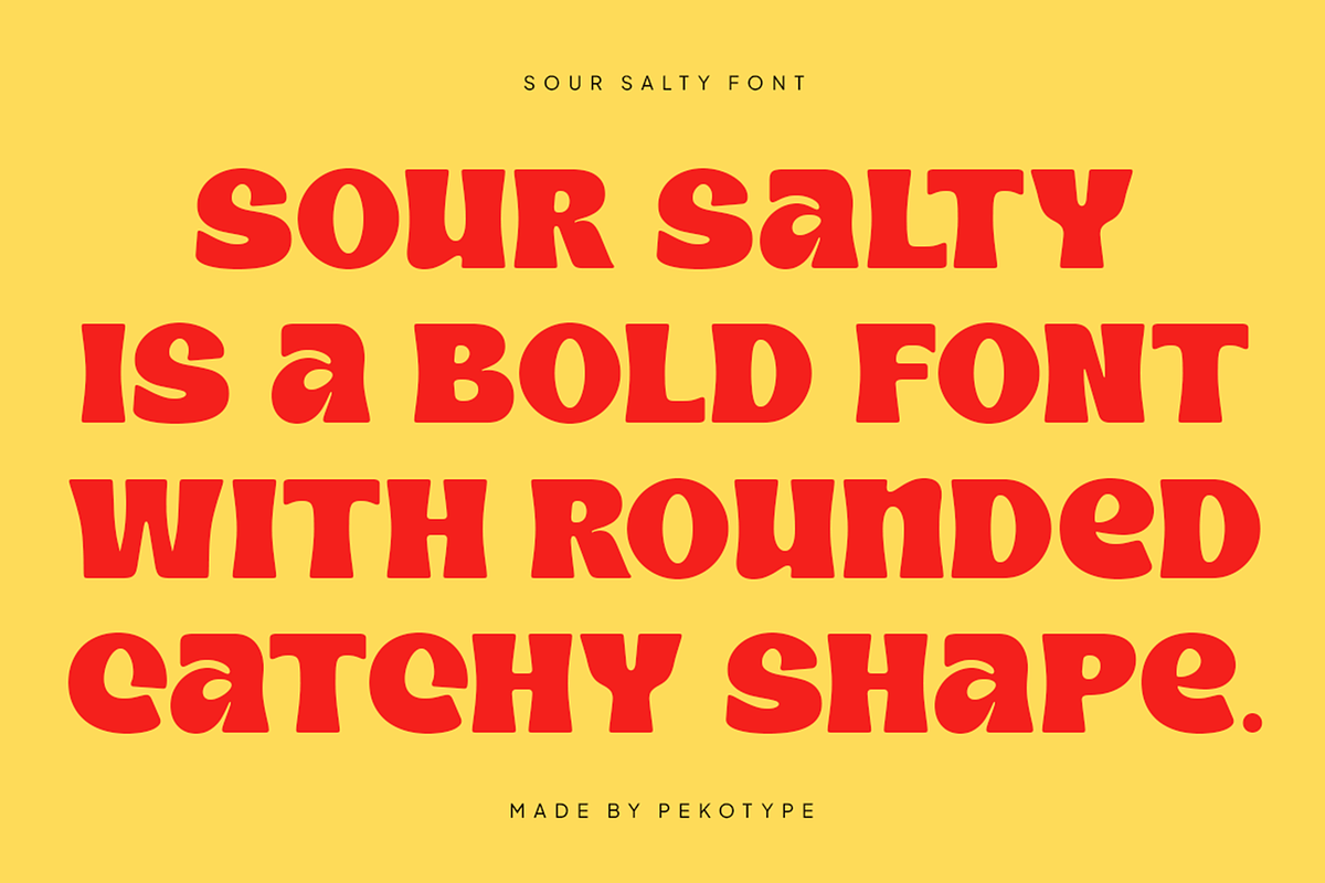Sour Salty - Food Display Font, a Sans Serif Font by Pekotype (Photo 2 of 15)