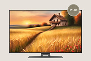 Golden Wheat Sunset Painting print, a Background Graphic by Floraphoria (Thumbnail 8 of 11)