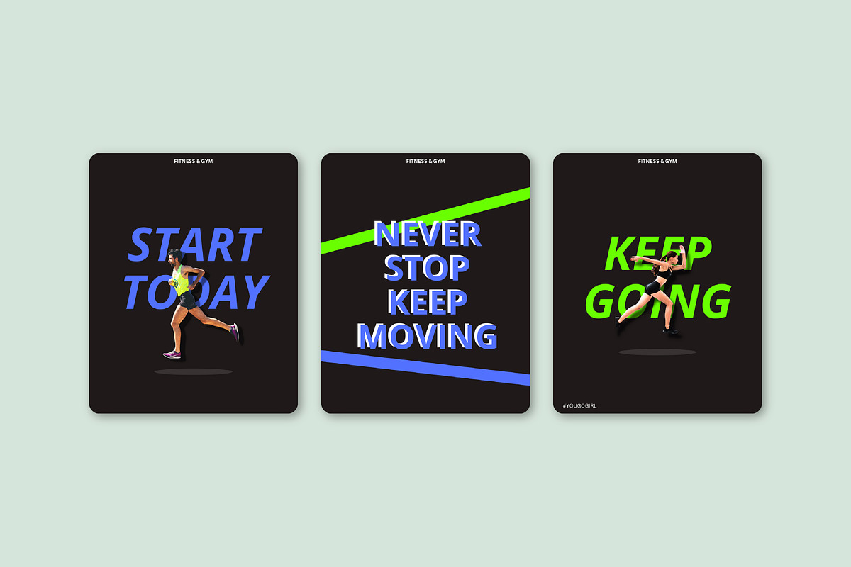 Gym // Health Social Media Kit, a Social Media Template by SecondBrain Store (Photo 2 of 9)