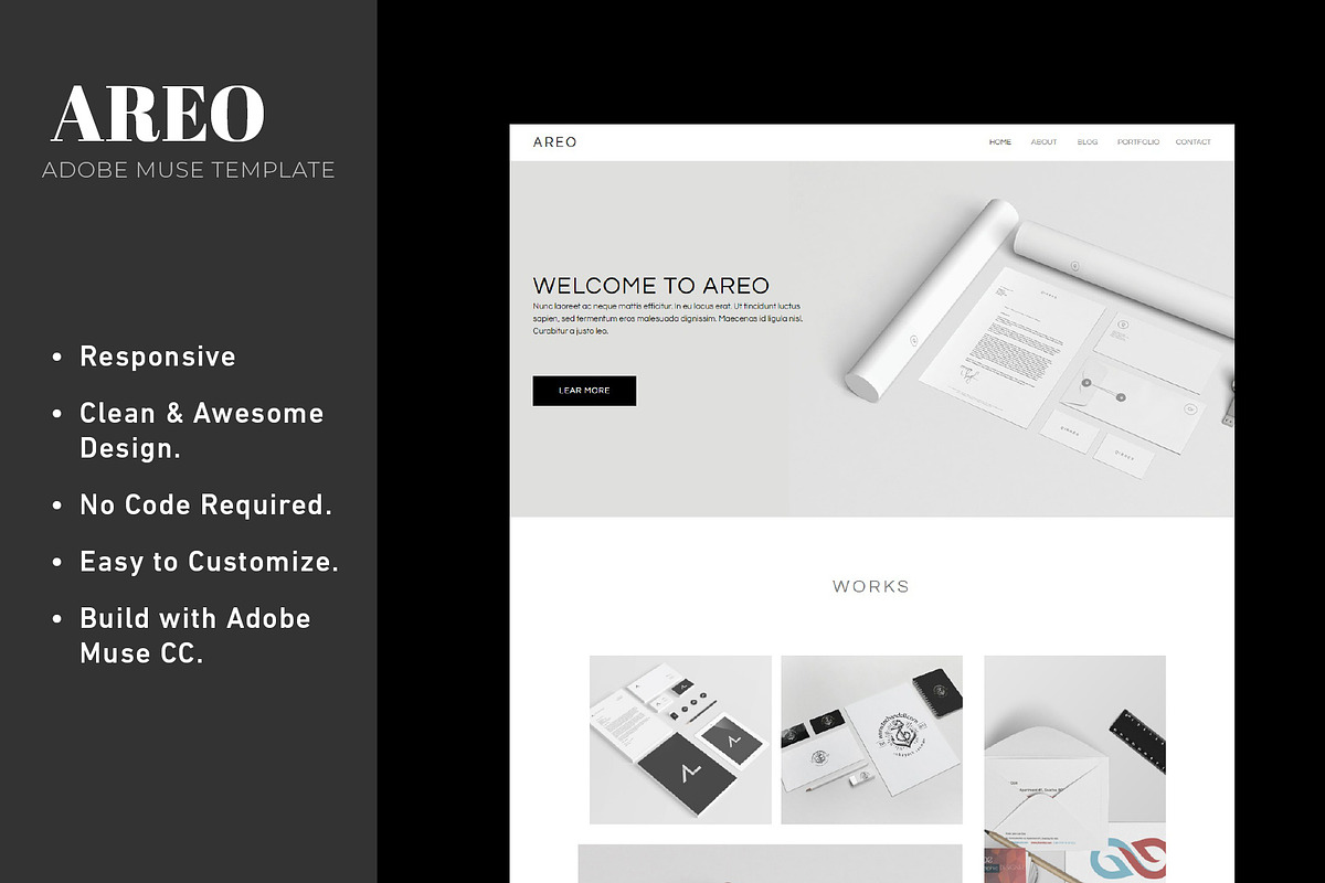 Adobe Muse Responsive Template, a Templates & Theme by Advaita Printables