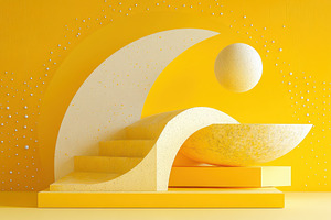 Abstract Yellow and Beige 3D Render, a Background Photo by Pixeness Studio