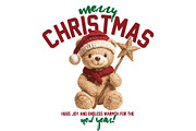 Christmas teddy bear.T-shirt Graphic, an Animal Illustration by StudioLondon (Thumbnail 2 of 3)