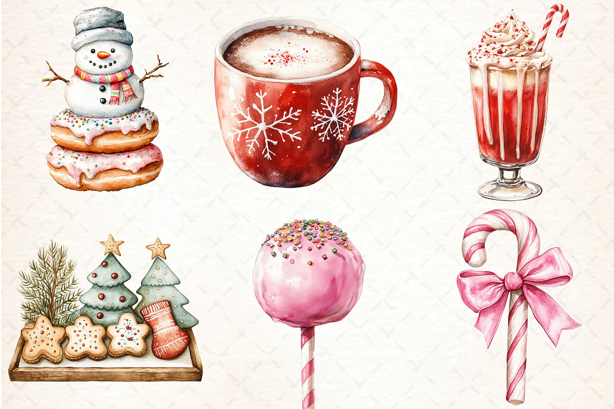 Sweet Christmas Clipart Bundle PNG, an Illustration by DreamCafeArt (Photo 4 of 7)