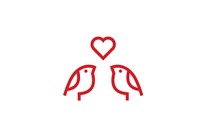 Bird Love Logo Template