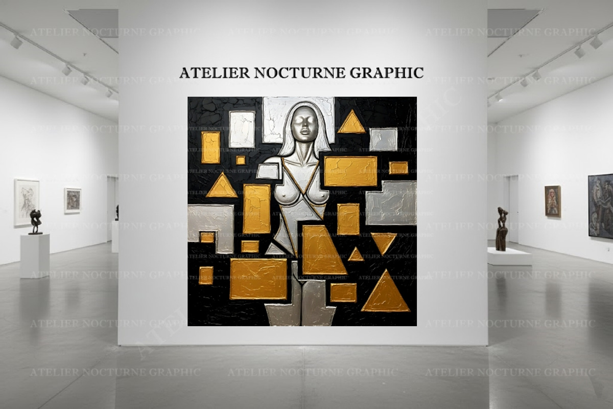 3 Metallic Abstract Female Portrait, a Texture Graphic by Atelier Nocturne Graphic (Photo 4 of 5)