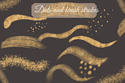 Gold line flowers & strokes clipart, a Decorative Illustration by Mrs.Swan_Design (Thumbnail 4 of 7)