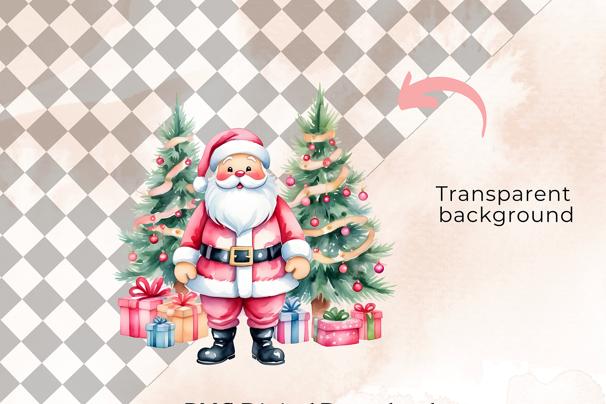 Watercolor Pink Santa Claus Clipart, an Illustration by Anca Digital Vibe (Photo 5 of 5)