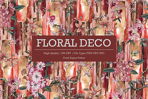 Floral Deco Seamless Pattern