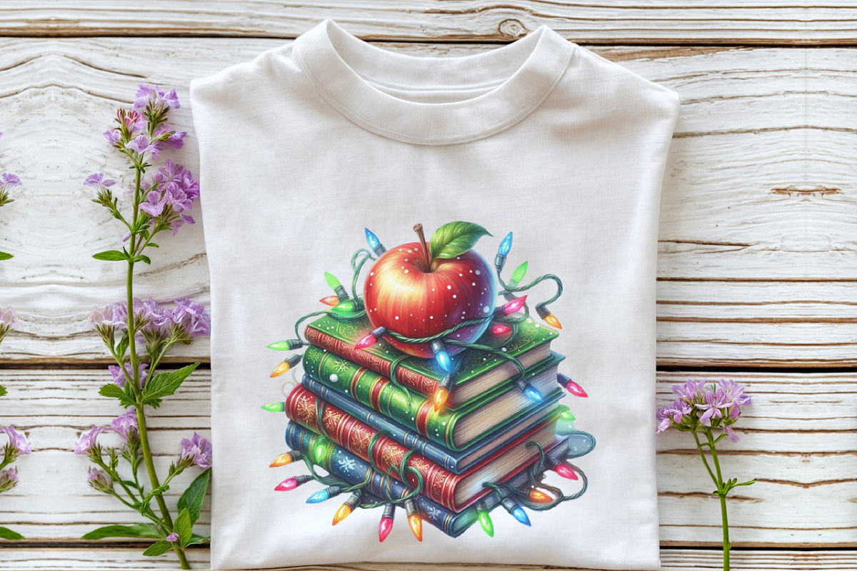 Christmas Books With Apple Clipart, a Seasonal Illustration by Rose Art (Photo 4 of 7)