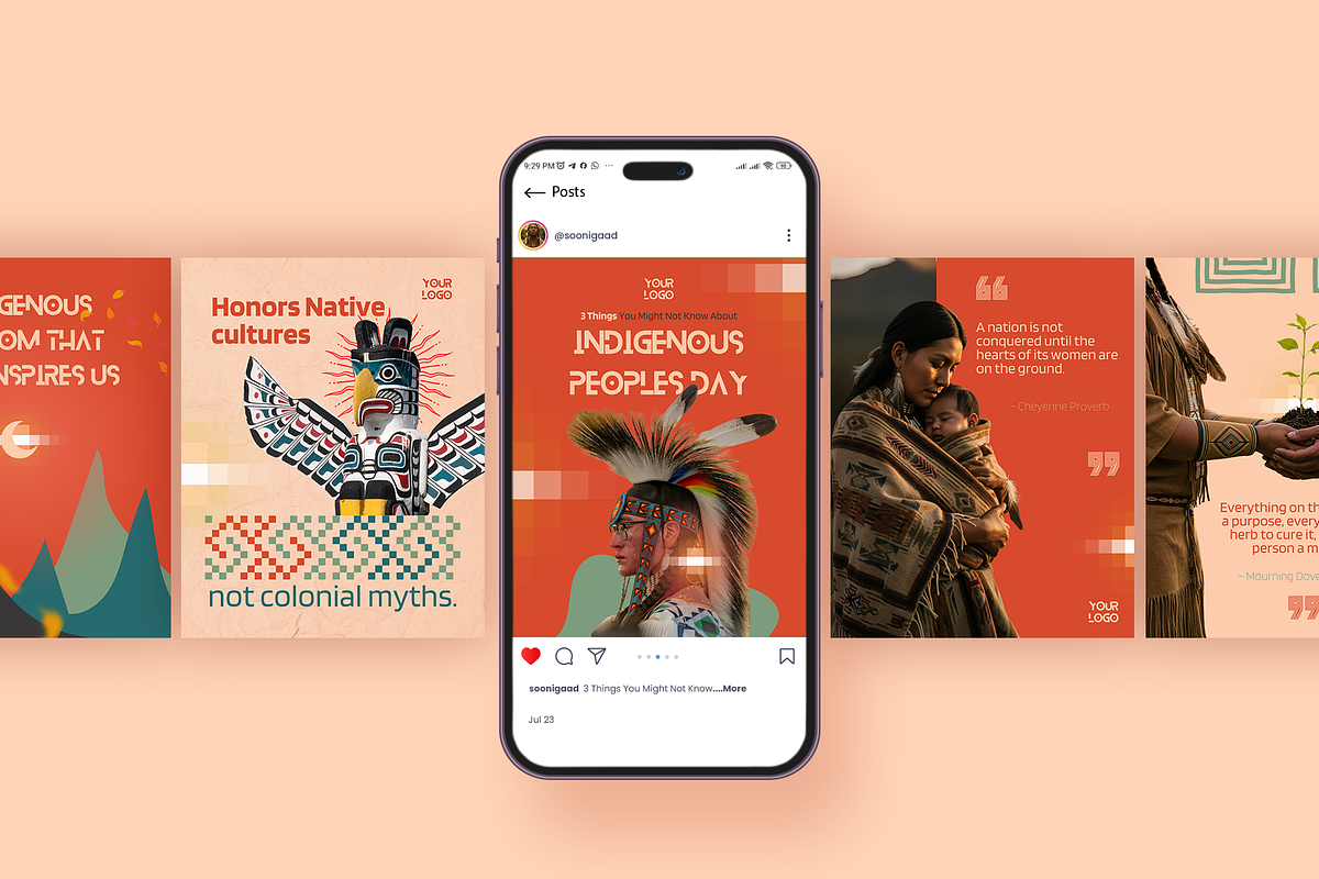 Indigenous Heritage - Instagram Carousel Template Pack | SooniGaad preview 2