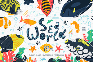 Sea world fish vector clipart