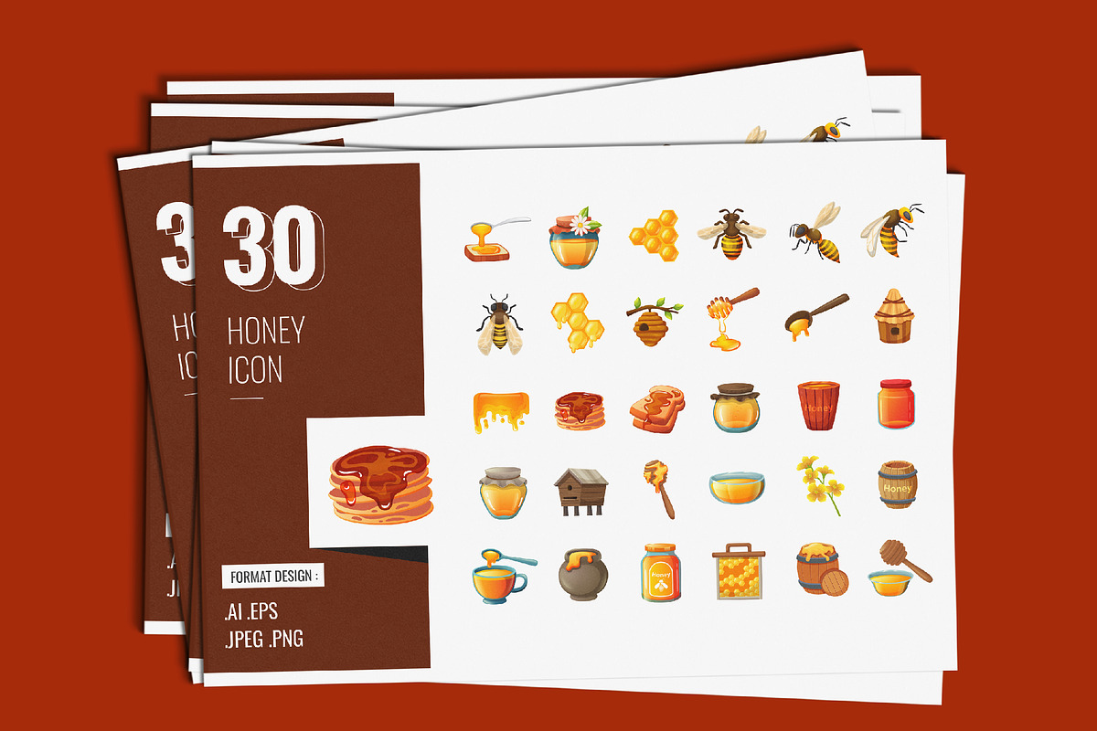 Honey Icon Set, a Solid Icon by shin_std