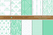 Digital Papers Mint Orchid, a Pattern Graphic by Maishop (Thumbnail 1 of 3)