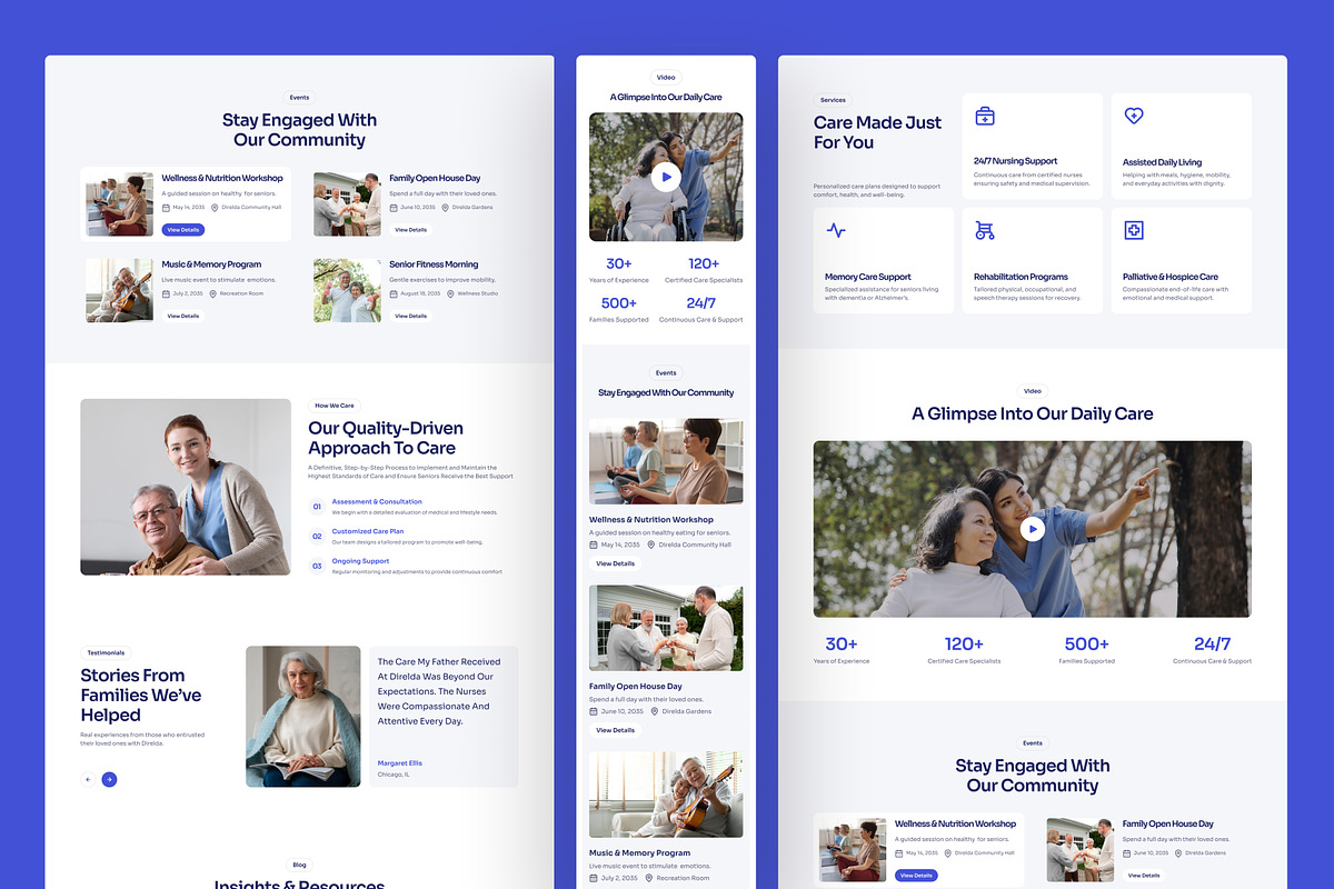 Senior Nursing Care Website UI Figma, an UI Kit Template by peterdraw (Photo 6 of 7)