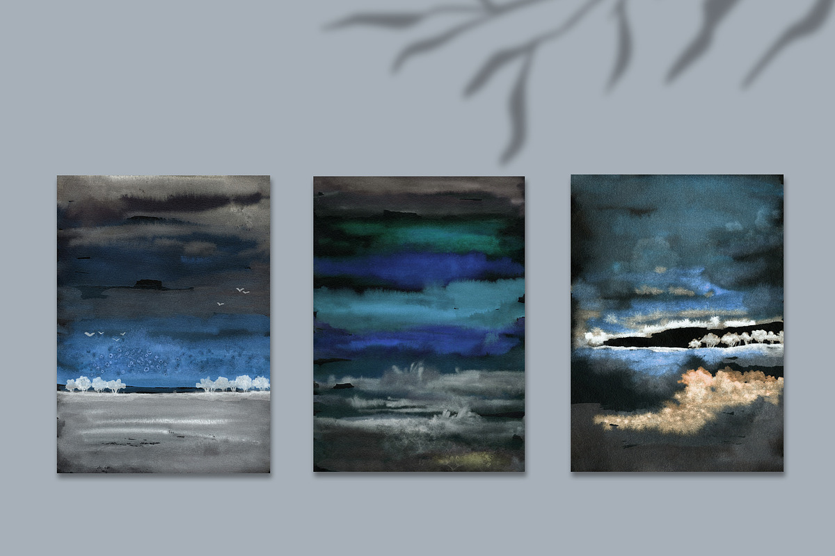 Dark Nights - Watercolor Art, a Background Graphic by Marmoris.Arts (Photo 14 of 14)