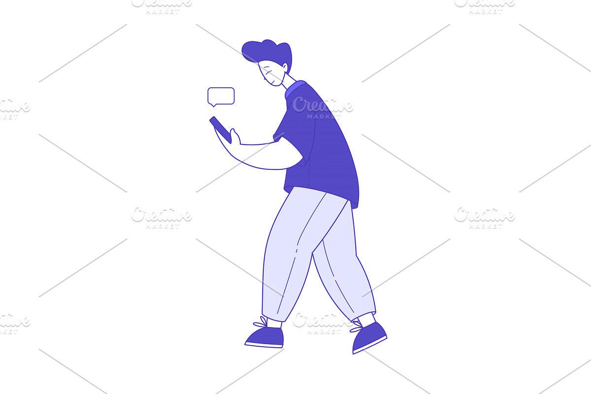 Man Character Walking with, a Person Illustration by TopVectors