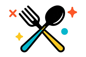 Vector illustration of a fork and, a Food Illustration by ZinetroN