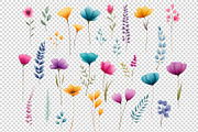 Watercolor Flowers cliparts, an Object Illustration by BazziBa♥ (Thumbnail 2 of 5)