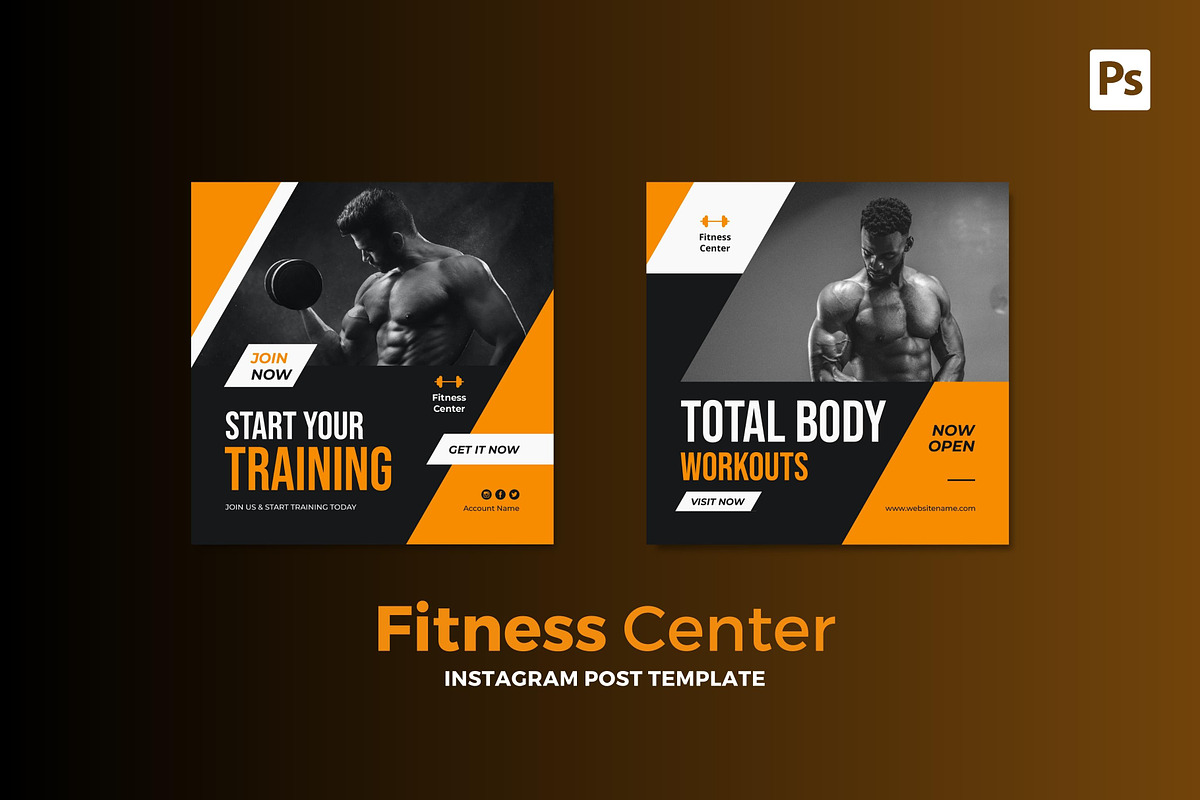 Fitness Center Instagram Post, a Social Media Template by CavenArt (Photo 2 of 5)