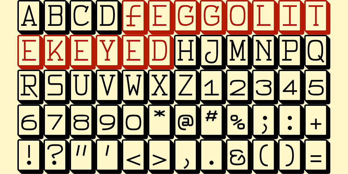 FeggoliteKeyed, a Symbol Font by Ingrimayne Type (Photo 3 of 5)