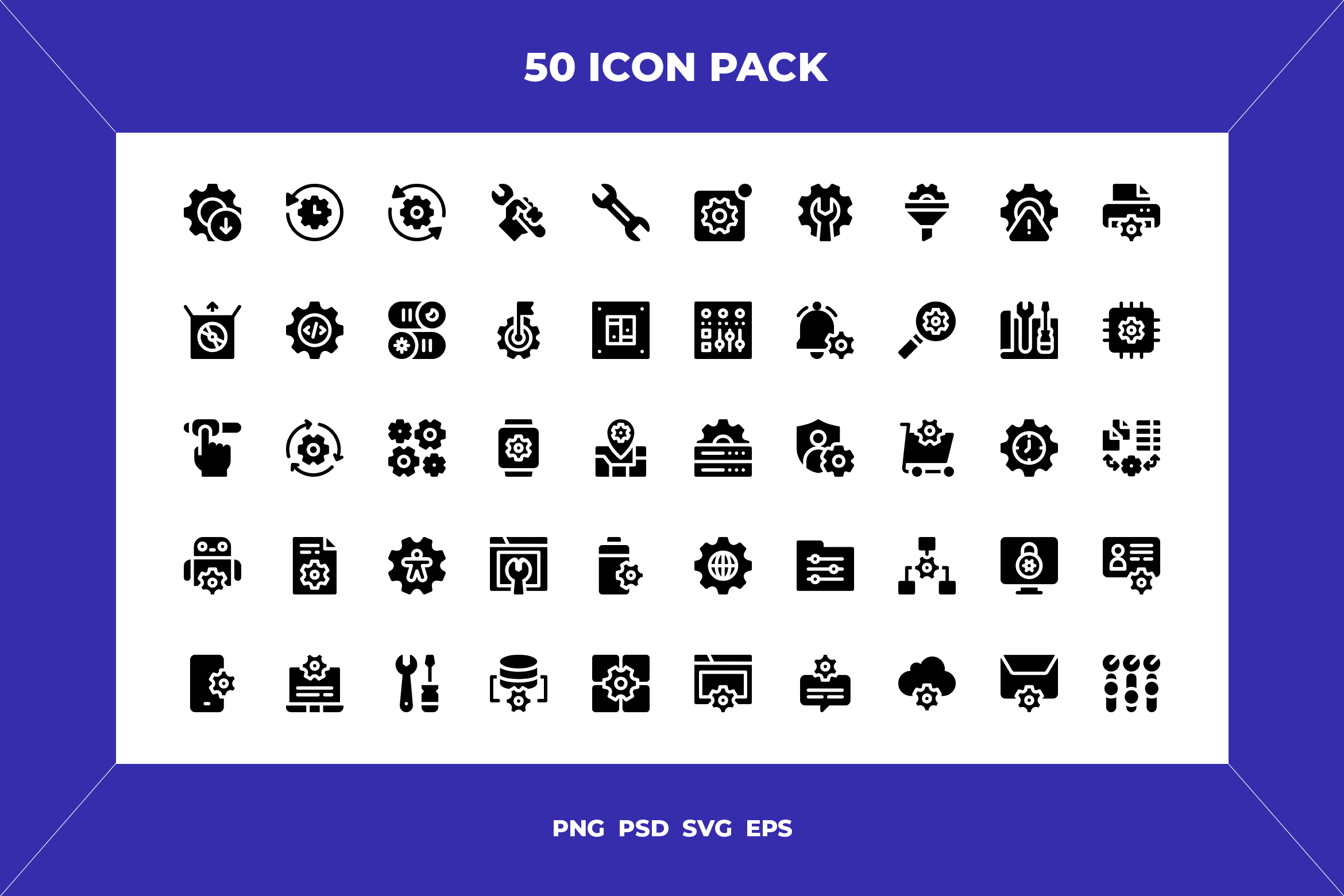 Setup and settings icons, an Outline Icon by Wencory