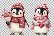 Valentine's Day Penguin PNG Clipart, an Animal Illustration by SugarCloudStudioArt (Thumbnail 6 of 6)