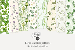 70 kitchen herb seamless pattern, a Pattern Graphic by Poppy Lane Studio