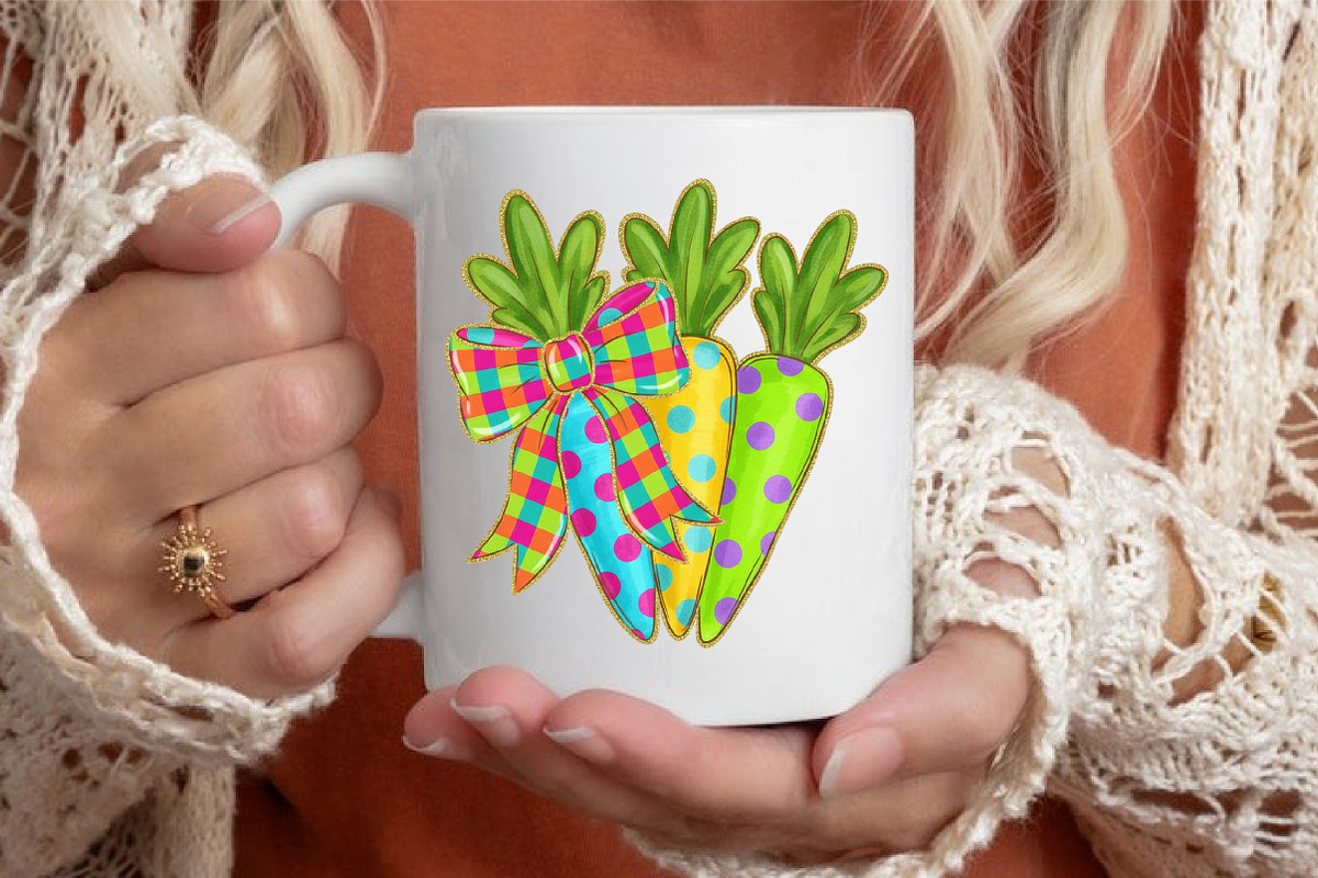 Glitter Coquette Easter Carrots Png, an Illustration by designcity5 (Photo 7 of 9)