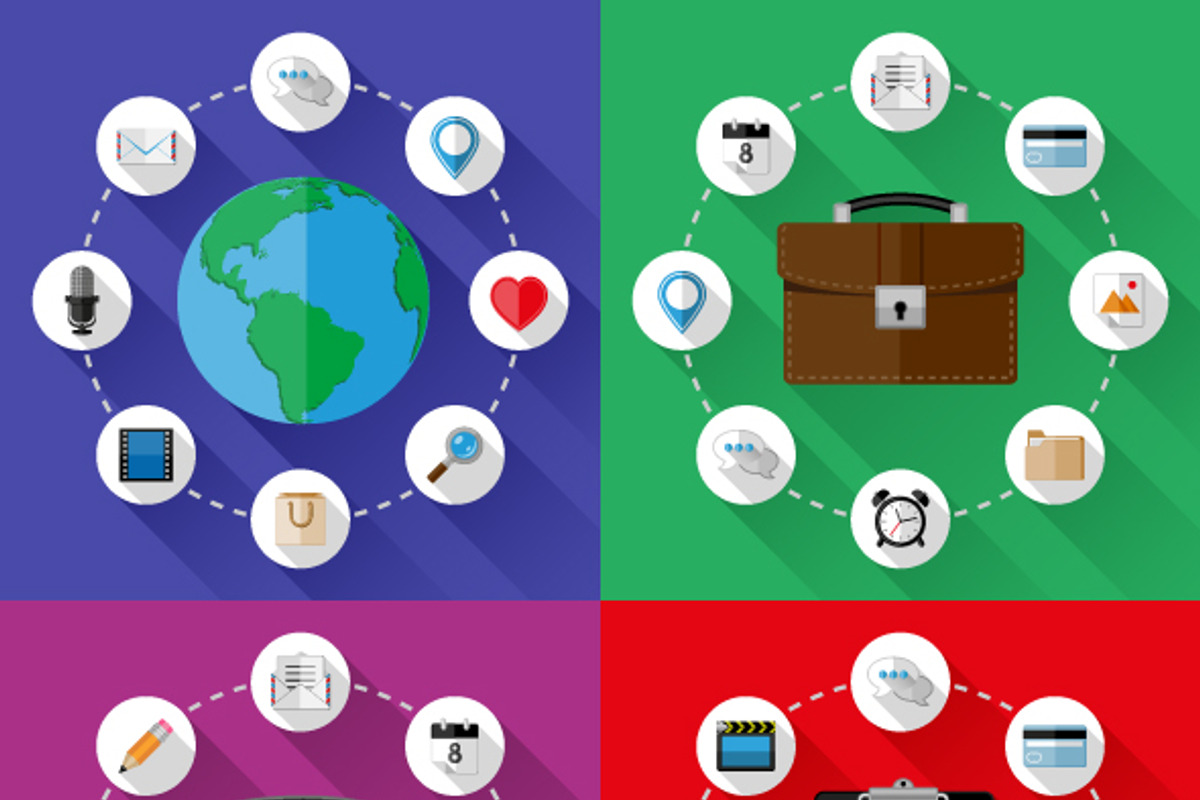 Set of web and business concepts
