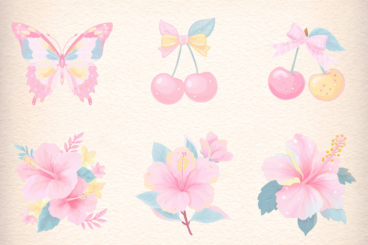 Girly Summer Clipart Set, an Illustration by Digital Artistic99 (Photo 2 of 11)