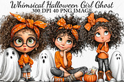 Whimsical Halloween Girl Ghost PNG, a Seasonal Illustration by Canvas Craft (Thumbnail 1 of 10)