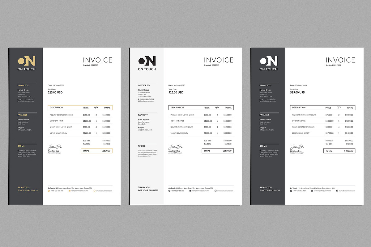 Invoice, a Stationery Template by Creatune (Photo 3 of 6)