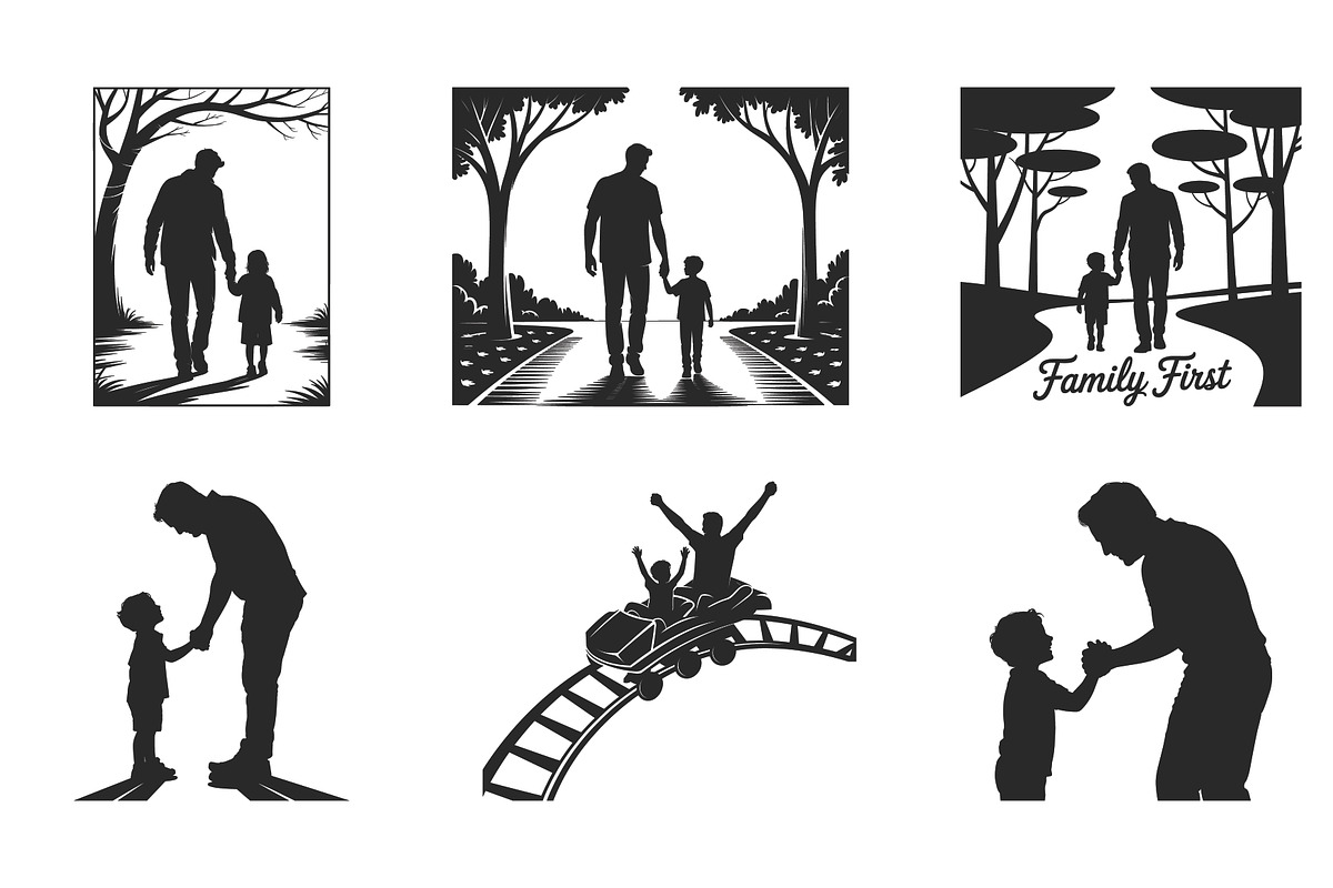Father's Day SVG Silhouette Bundle, a Person Illustration by Gfx Expert Team (Photo 3 of 3)