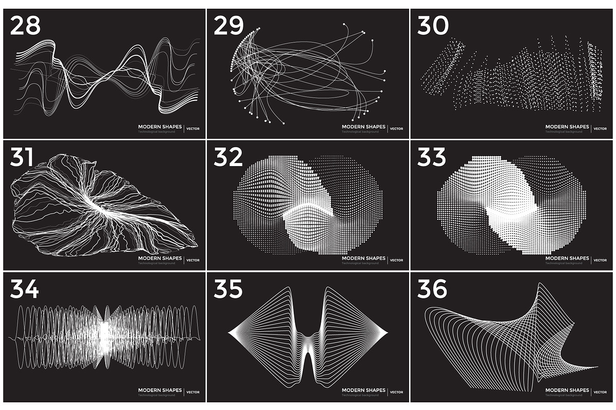 36 technological vector shapes, an Object Graphic by Vanzyst (Photo 5 of 5)