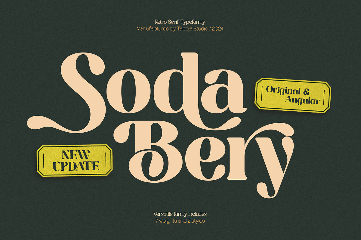 TBJ Sodabery Serif Retro Family, a Serif Font by Taboja Studio (Photo 1 of 21)