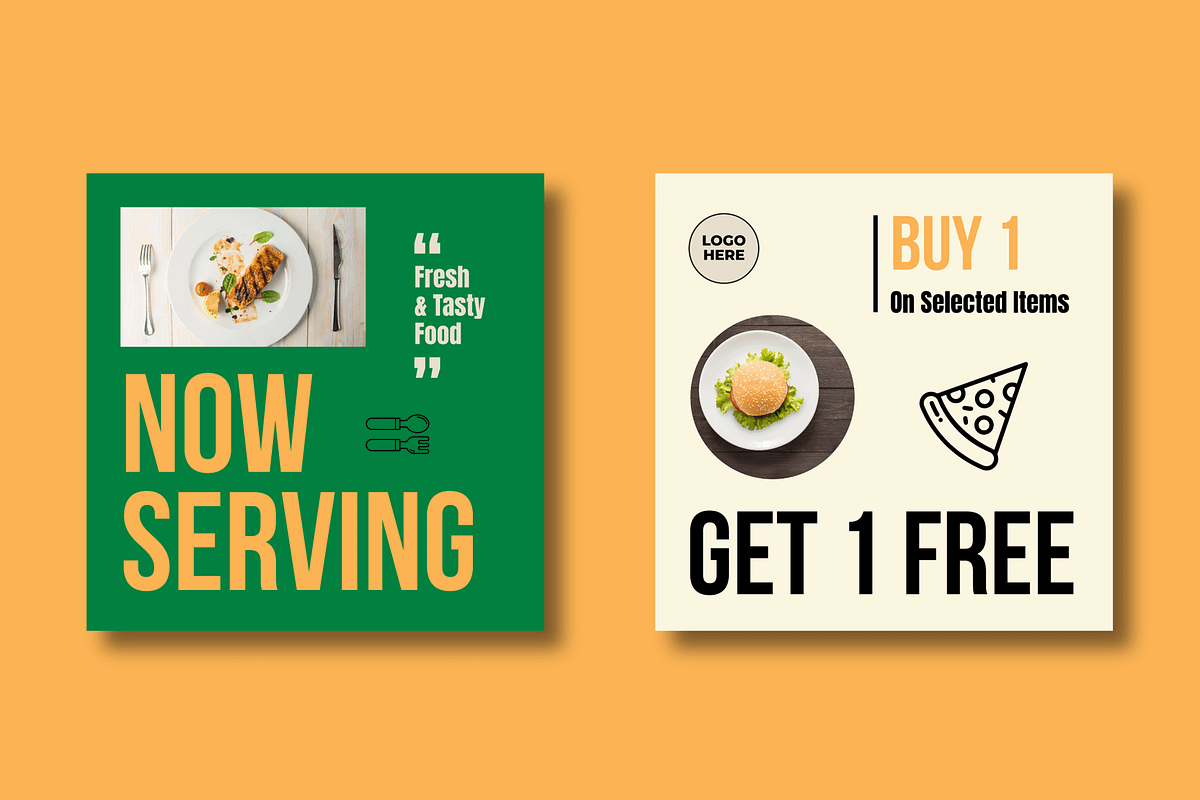 Restaurant Food Social Media Post, a Social Media Template by MightyDesign (Photo 4 of 8)