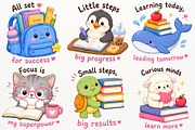 Animals Back to School Clipart PNG, an Animal Illustration by SugarCloudStudioArt (Thumbnail 2 of 7)