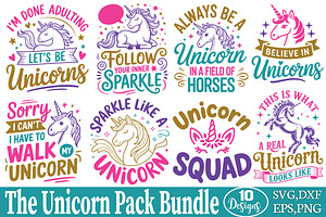 The Unicorn Pack Svg Bundle, an Object Graphic by DollarSmart