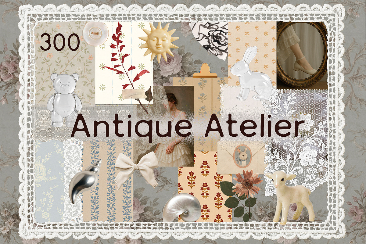 Antique Atelier: Lace & Collage kit, an Object Graphic by Lidberia (Photo 1 of 10)