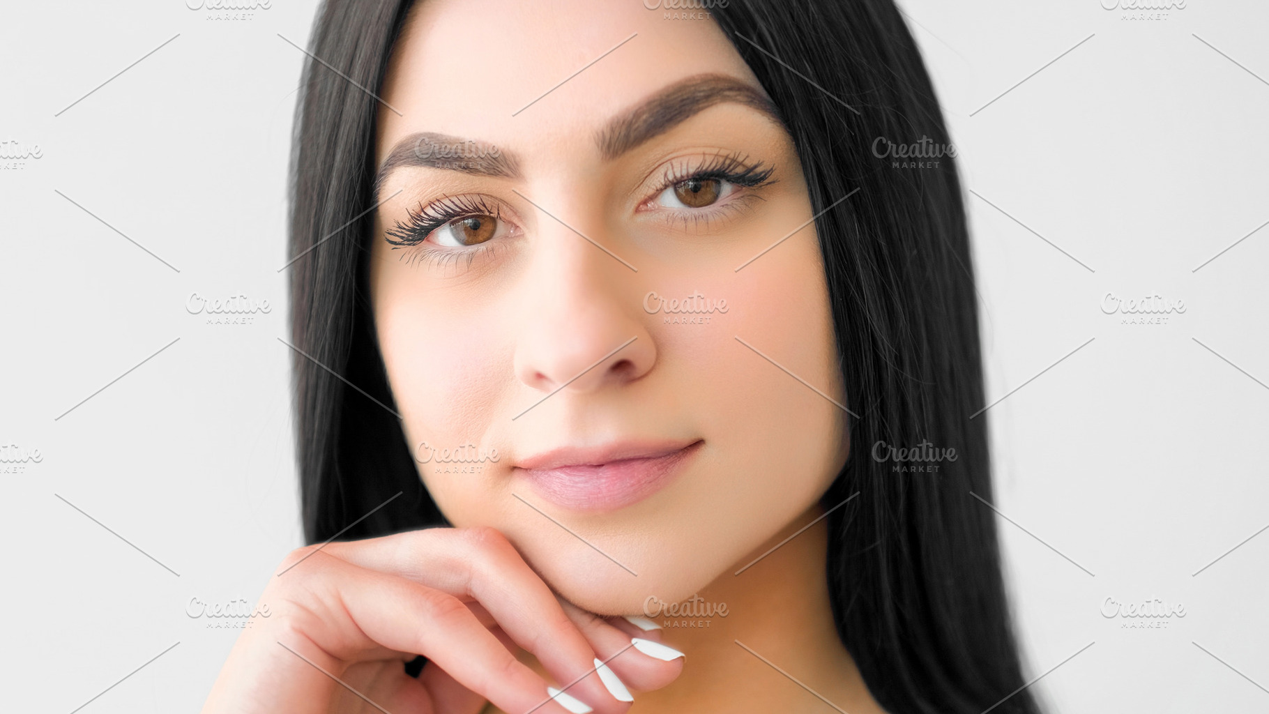 Face smooth skin healthy glow female makeup smile, a Person Photo by Photo Drive Studio