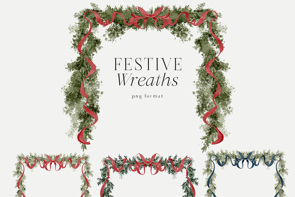 Christmas holiday graphics bows, an Object Graphic by Grace Noboa Illustrations (Photo 5 of 15)