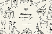 WEDDING line art illustrations, a Decorative Illustration by Crocus Paperi (Thumbnail 1 of 6)
