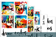 Mixed Media Calligraphy Cards, a Texture Graphic by happychinchilla (Thumbnail 4 of 6)