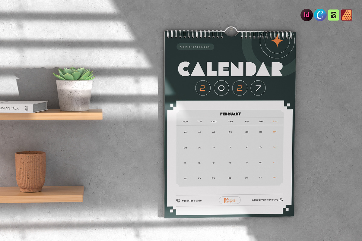 2027 Wall Calendar Template, a Stationery Template by NorthPeak (Photo 1 of 5)