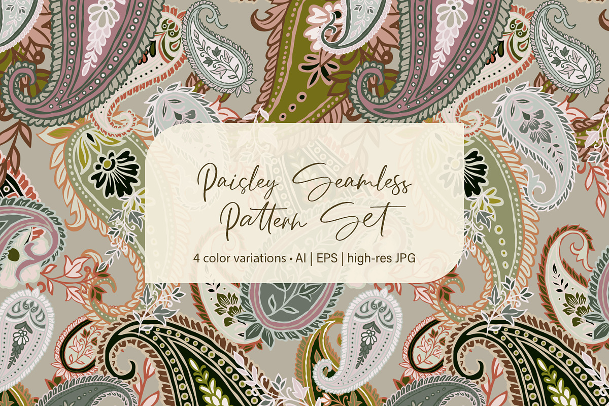 Paisley Seamless Pattern Set, a Pattern Graphic by Svetlana Lerie (Photo 1 of 9)